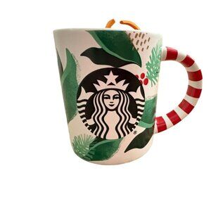Starbucks Christmas Mug 2019 W/. Striped Handle-GUC